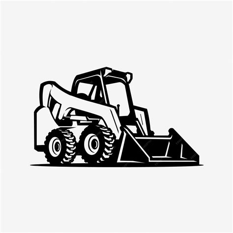 skid steer outline drawing|loader clip art black and white.